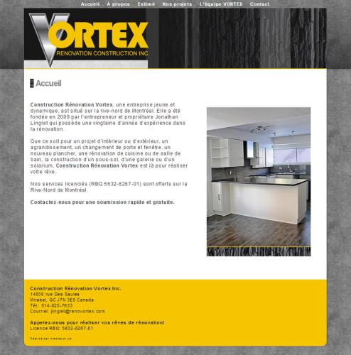 Site Internet pour Vortex rénovation construction
